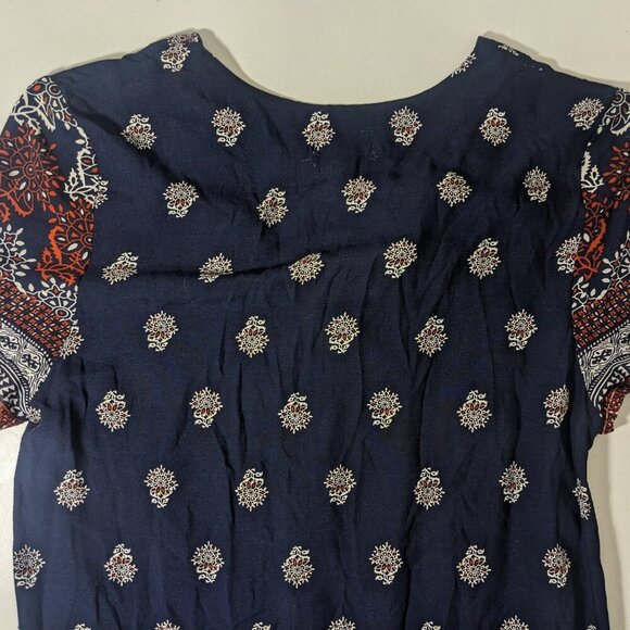 USED - Size S Womens ANAMA Short Sleeve Dress Viscose Navy - Picture 7 of 7